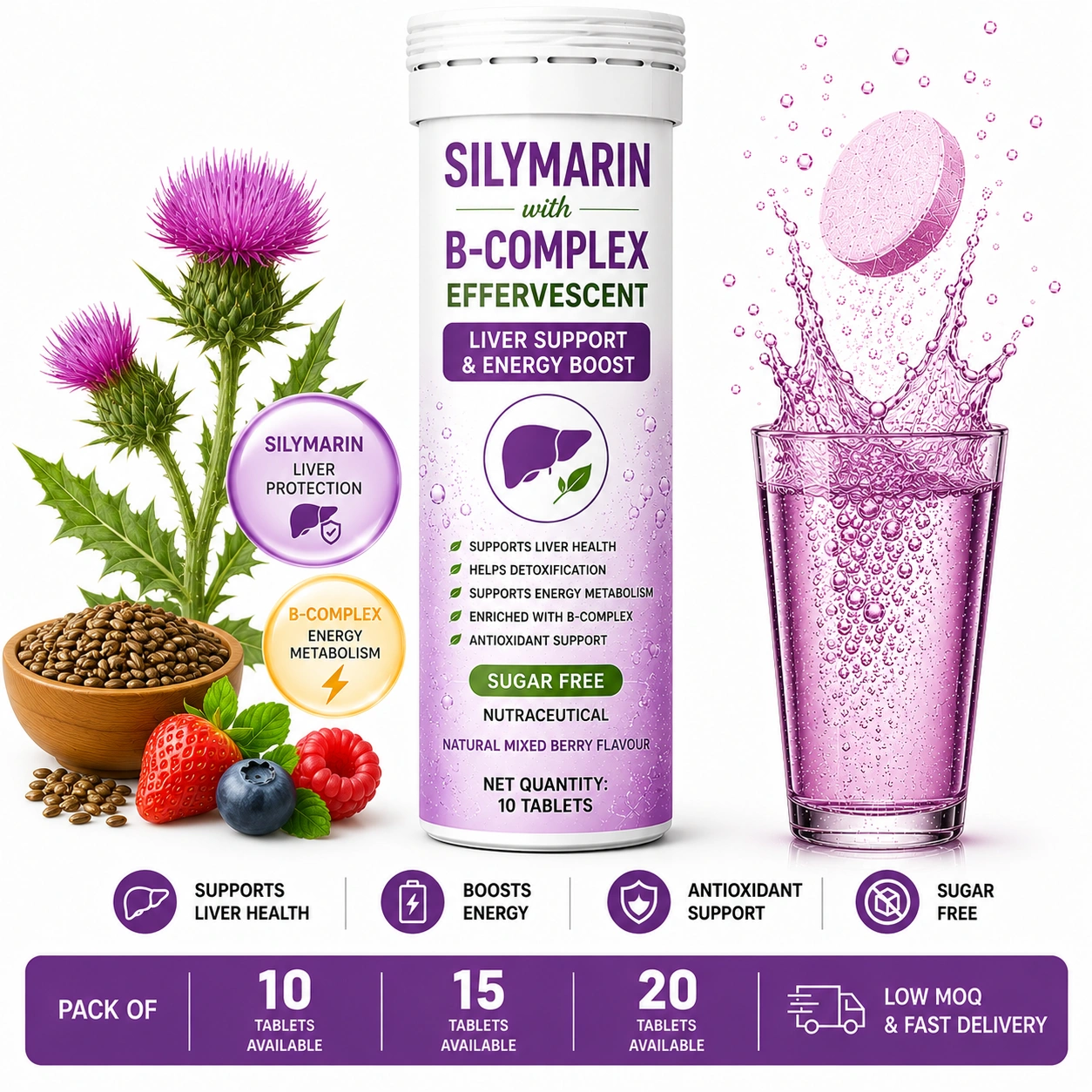Silymarin with B-Complex Effervescent Tablet